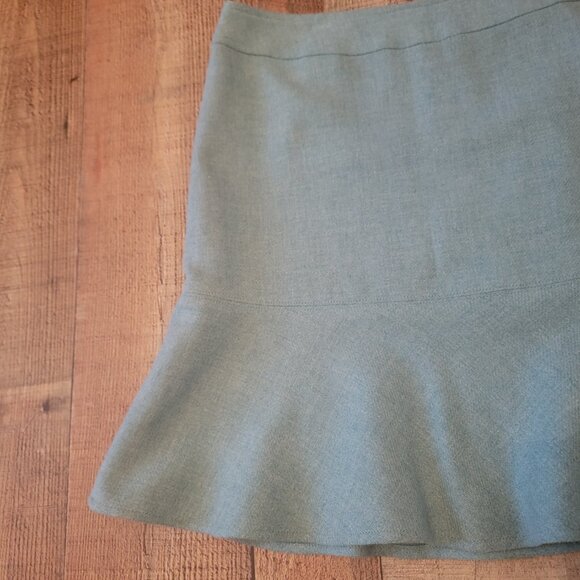 Gap Aqua Wool Blend Trumpet Hem Skirt - Size 10 - Picture 2 of 12